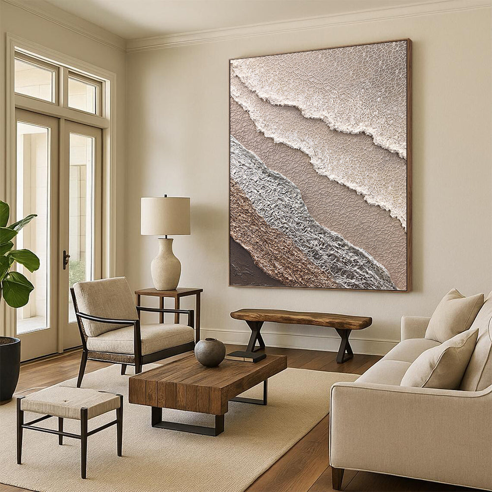 Custom - Made Hand - Painted Textured Abstract Canvas for Bedroom & Dining Room DKH0988
