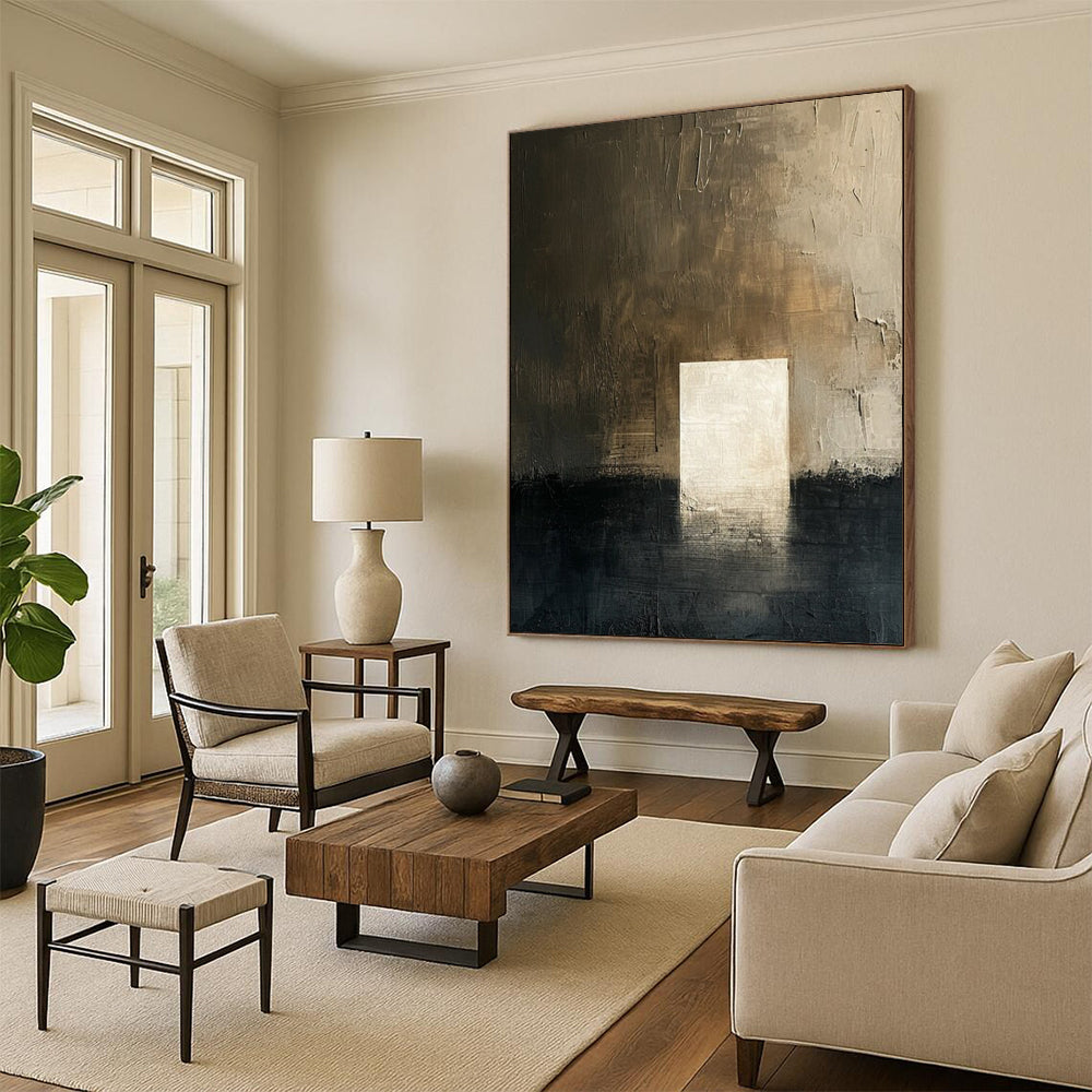 Immense Hand - Painted Textured Custom Abstract Canvas for Office and Entryway DTP008