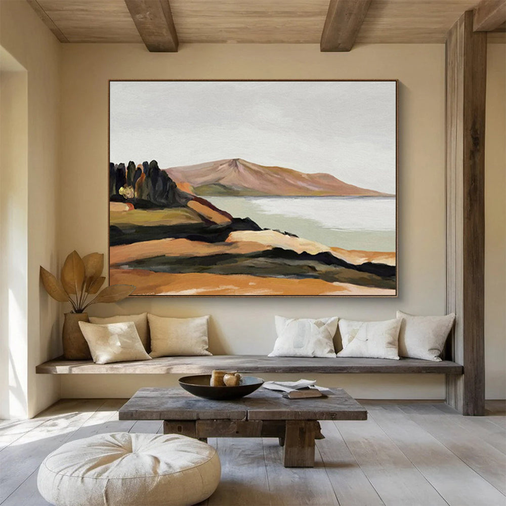 Large - Sized Hand - Painted Textured Abstract Painting for Space Accentuation DKH729