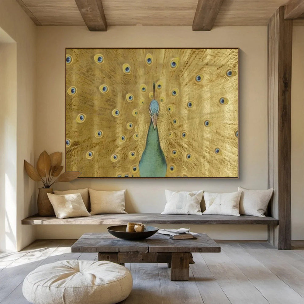 Grandiose Textured Hand - Painted Abstract Mural for Immersive Ambiance DKH740