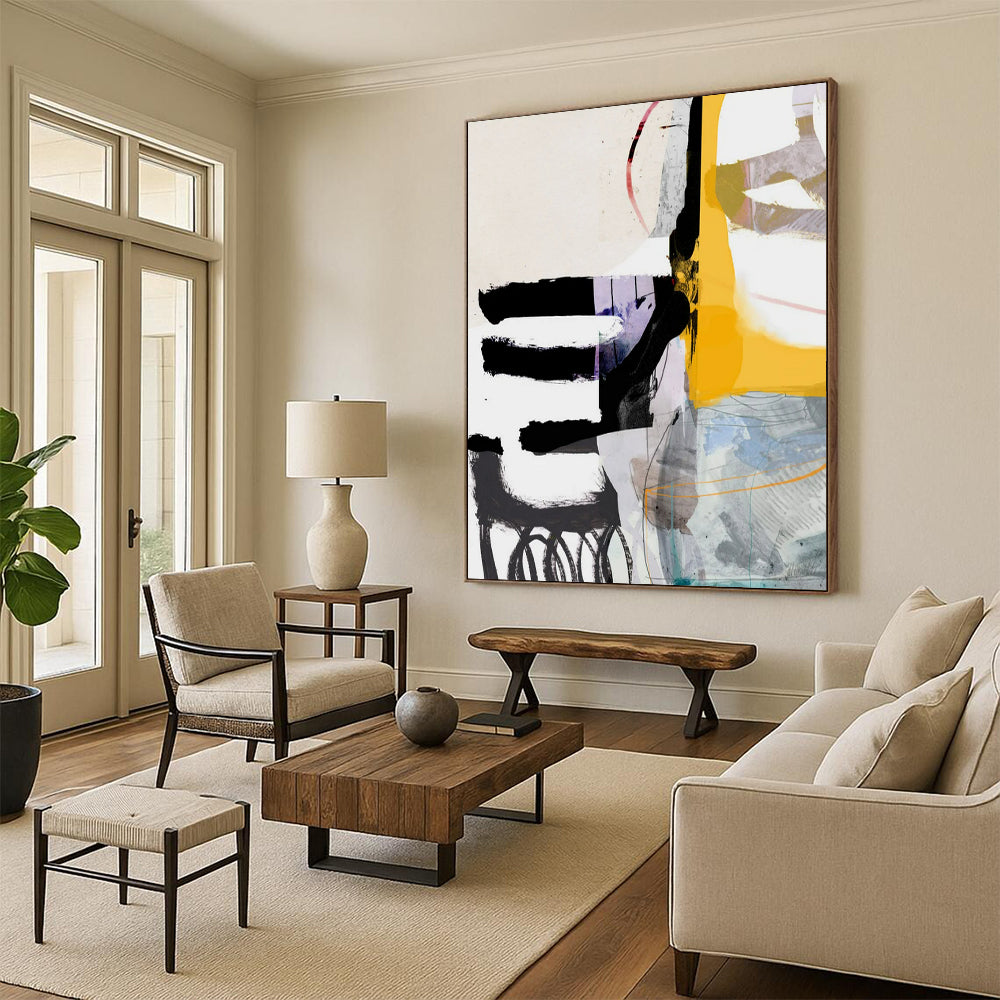 Monumental-Sized Hand-Painted Abstract Wall Art for Office & Living Room LargeART2313