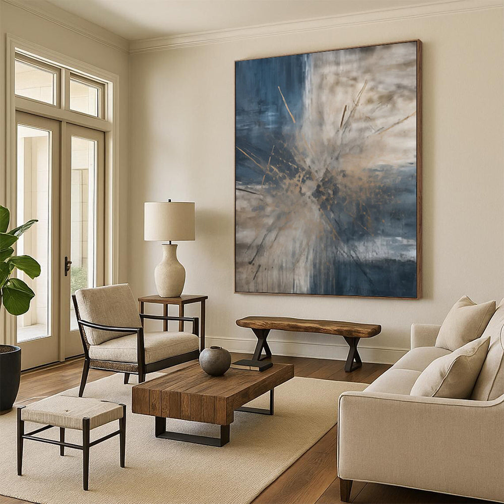 Desert Dunes: Stupendous Hand - Painted Custom Abstract Creation for Bedroom and Hotel DTP119