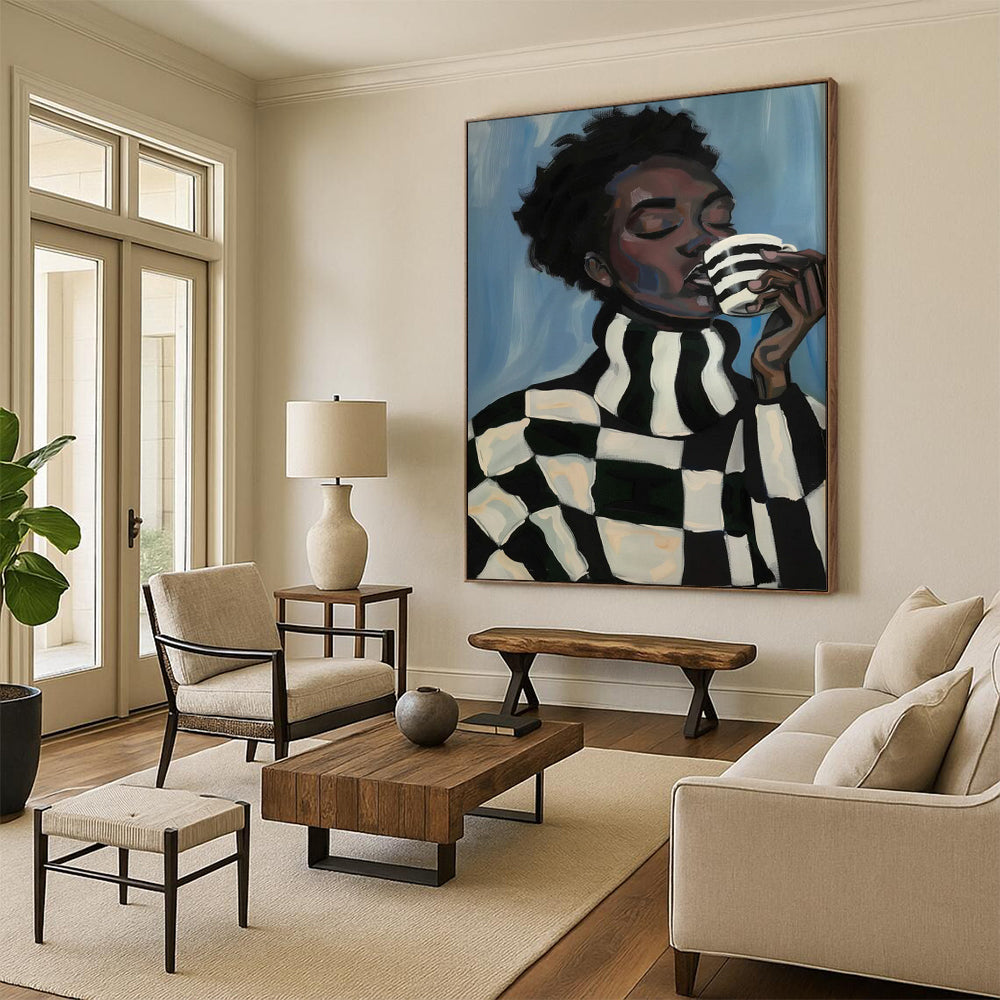 Earthy Textured Abstract Wall Art for Office & Dining Room LargeART2045