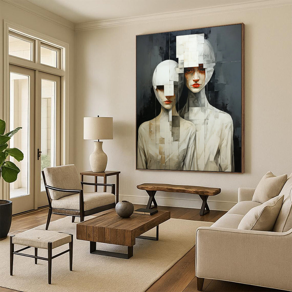 Custom Hand-Painted Abstract Painting for Office & Dining Room LargeART1895