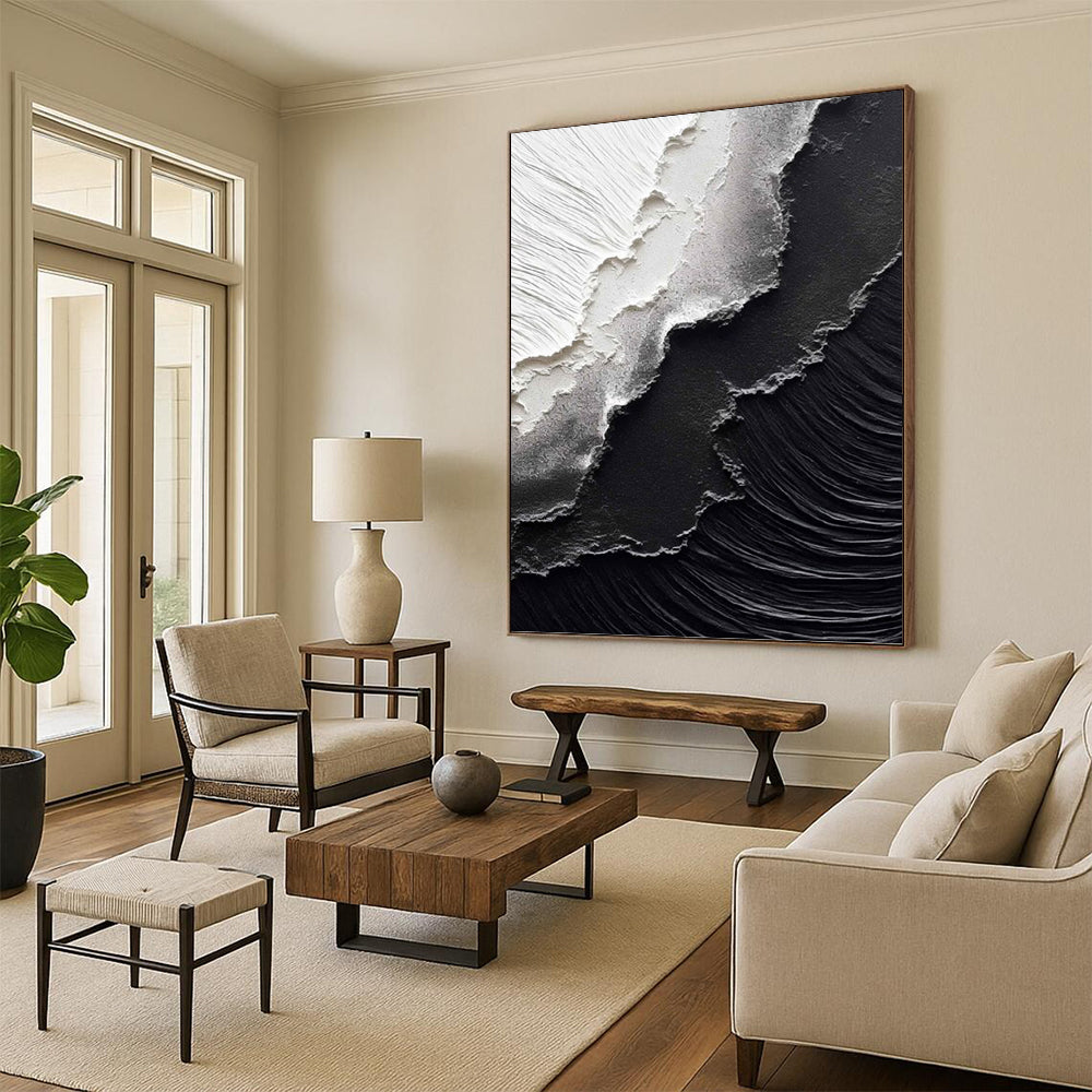 Mega - Sized Hand - Painted Textured Custom Abstract Artwork, for Bedroom and Entryway DKH1475
