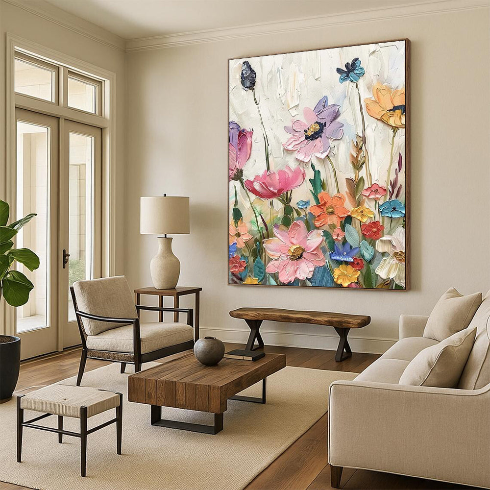 Colossal - Format Hand - Painted Textured Custom Abstract Canvas for Bedroom and Hallway DTP081