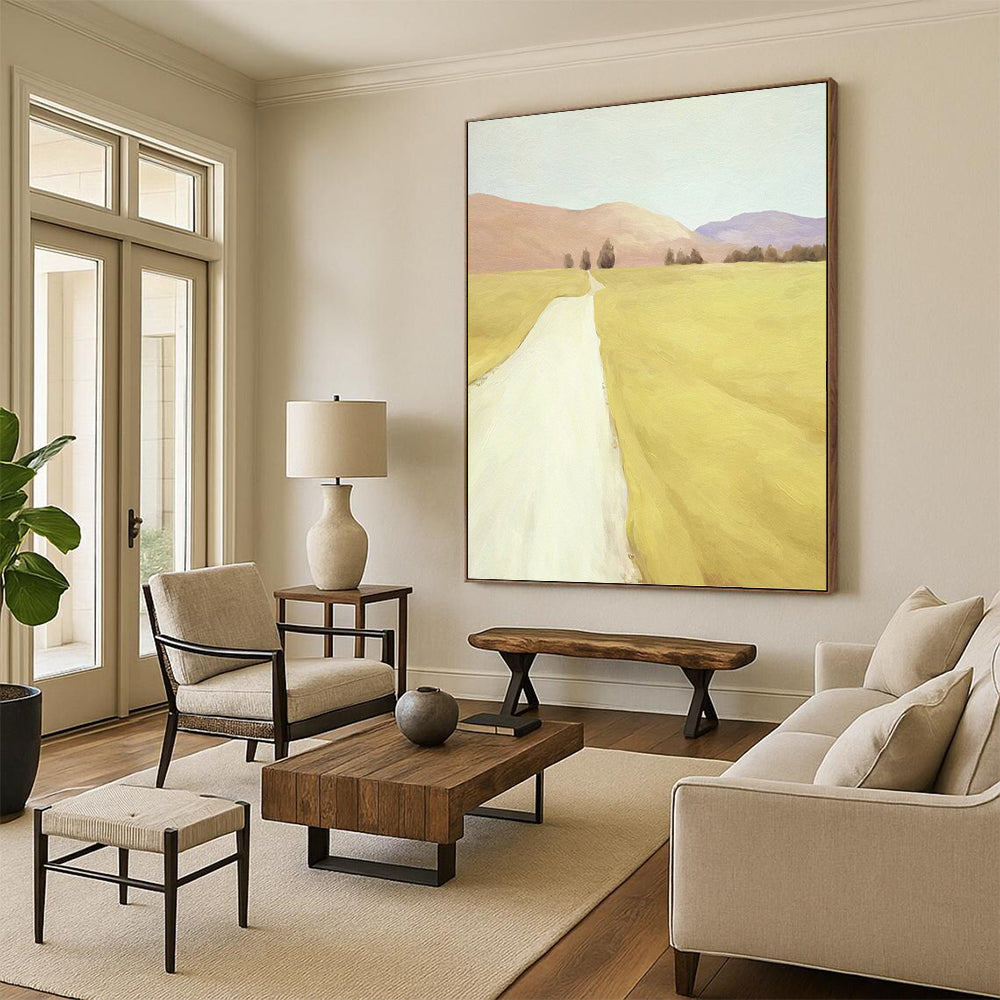 Large - Sized Alluring Hand - Painted Textured Abstract on Canvas for Bedroom & Entryway DKH1415