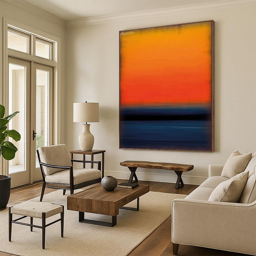 Lofty - Sized Vertical Hand - Painted Custom Abstract Requiem (with Smoke Textures) for Office and Dining Room DKH1601