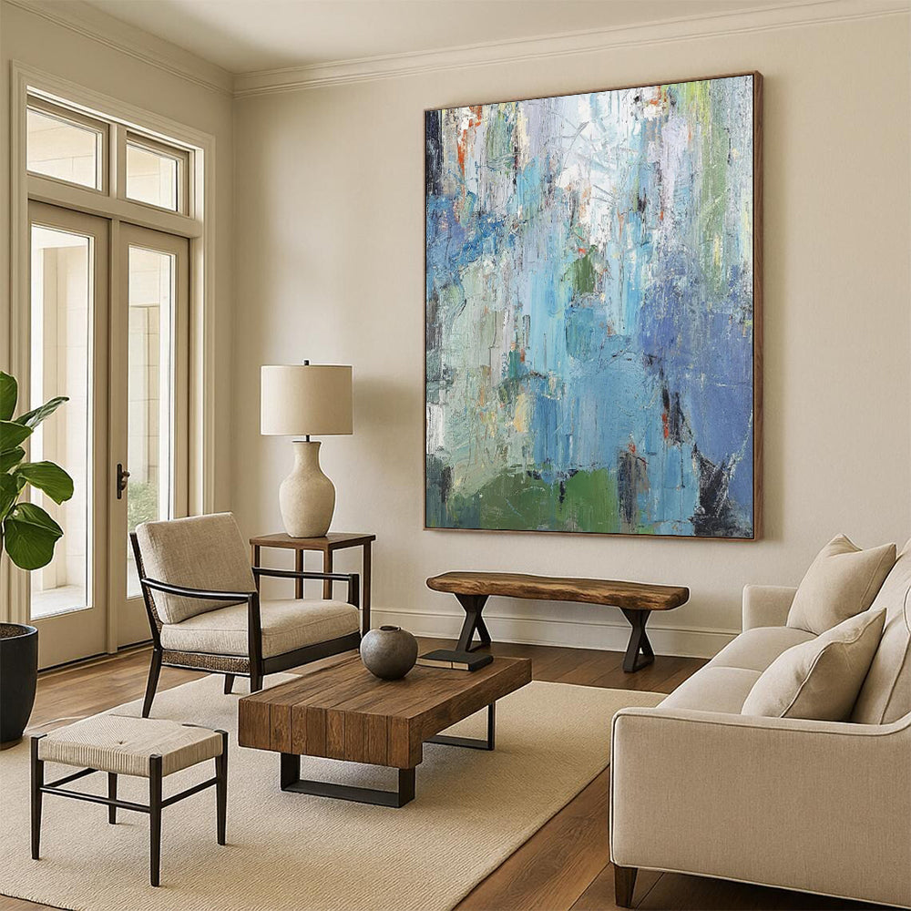 Monumental Hand-Painted Abstract Wall Art for Dining Room & Hotel Lobby LargeART2262