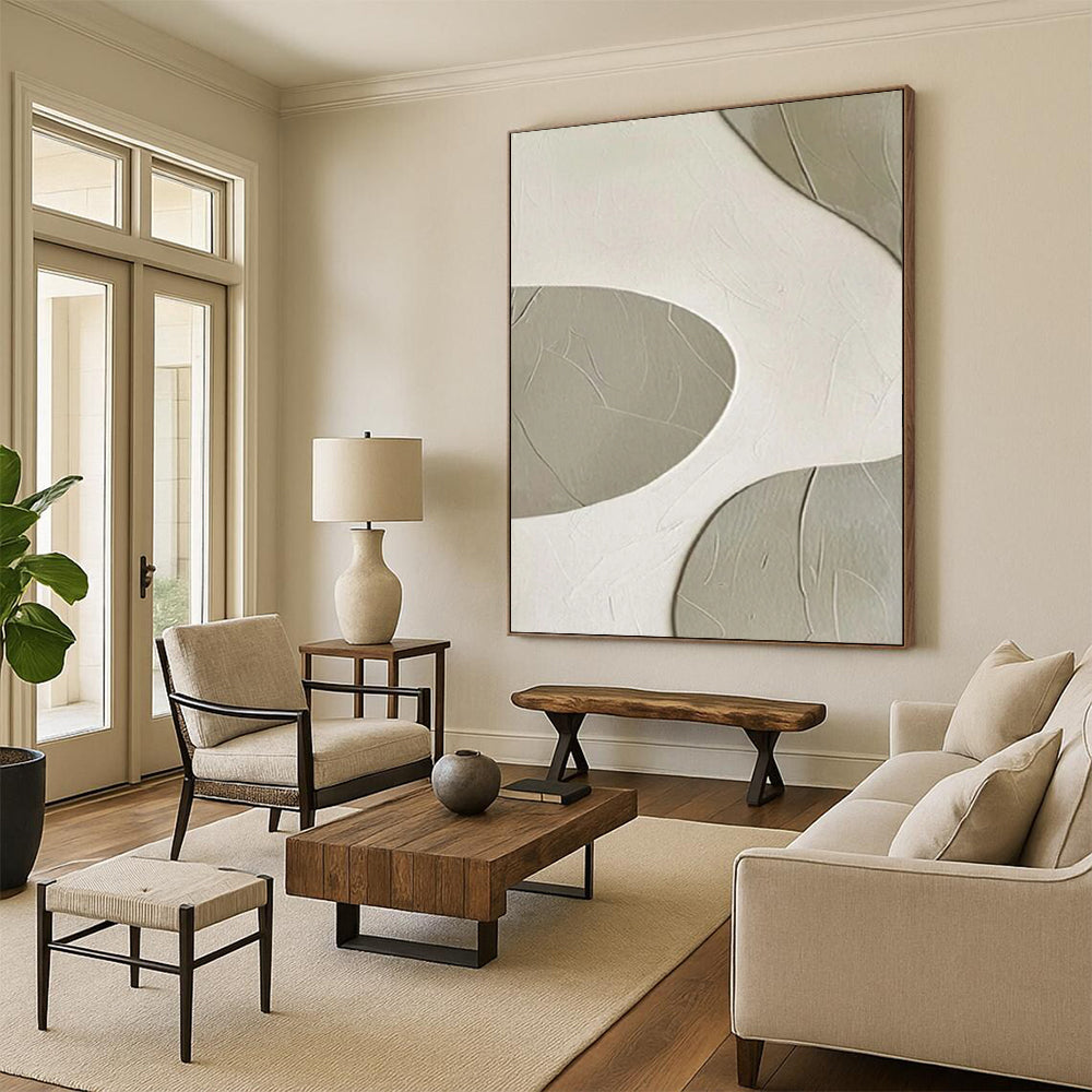 Large-Format-Scale Hand-Painted Abstract Canvases for Bedroom & Hallway LargeART2341