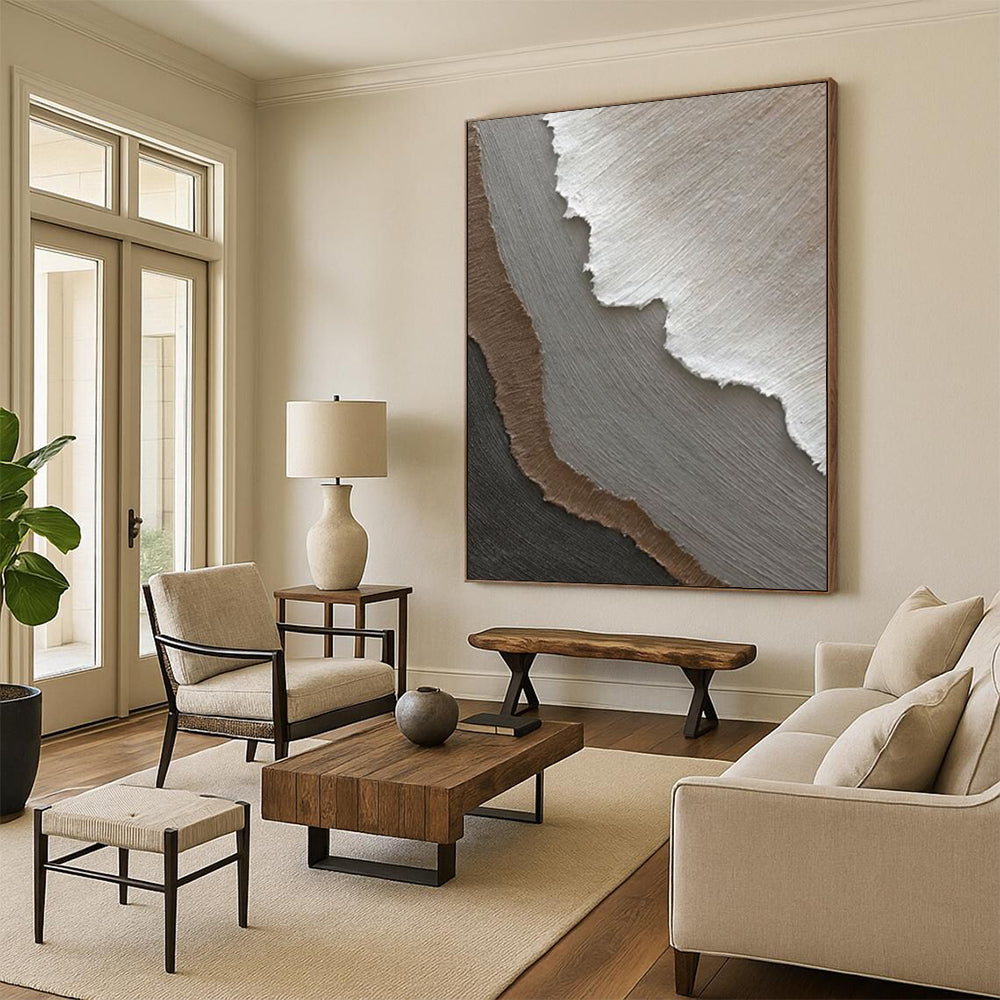 Custom Hand-Painted Abstract Art: Big Sizes & Textured Wonders for Bar & Hotel DTP269