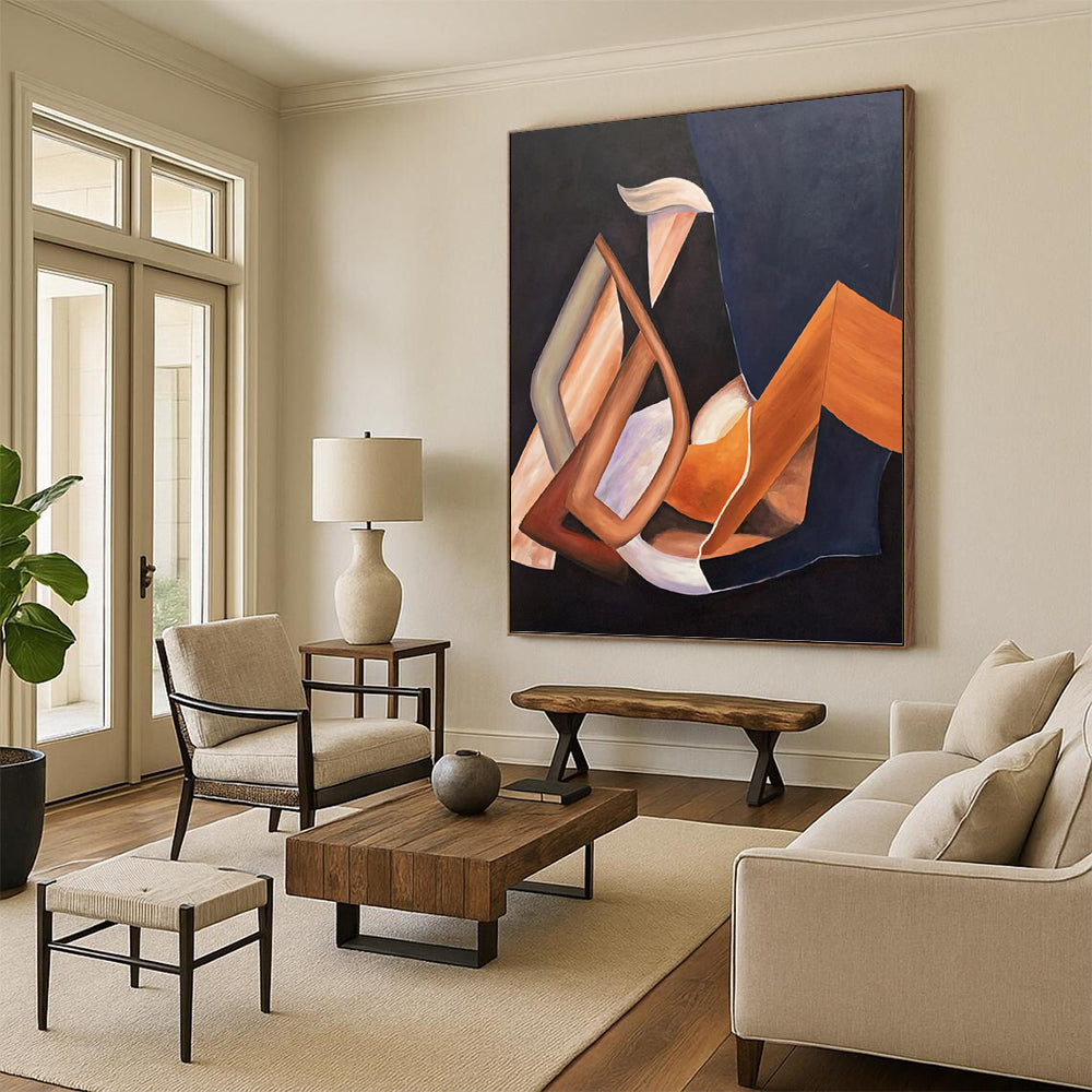 Large Abstract Painting with Expressive Textures for Living Room & Dining Room DKH0927
