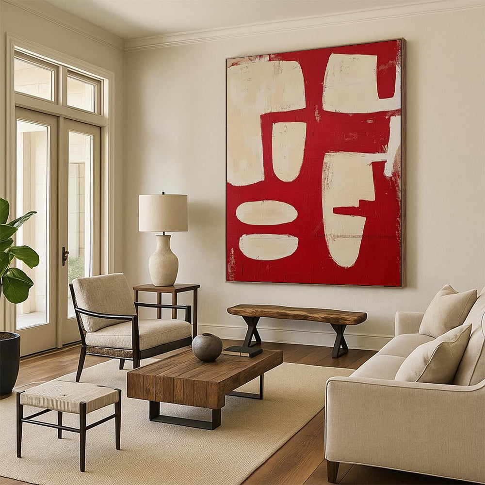 Oversized-Scale Hand-Painted Abstract Canvas for Office & Entryway LargeART2367