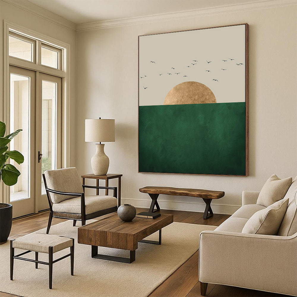 Large-Scale Hand-Painted Abstract Mural for Bedroom & Living Room LargeART1921