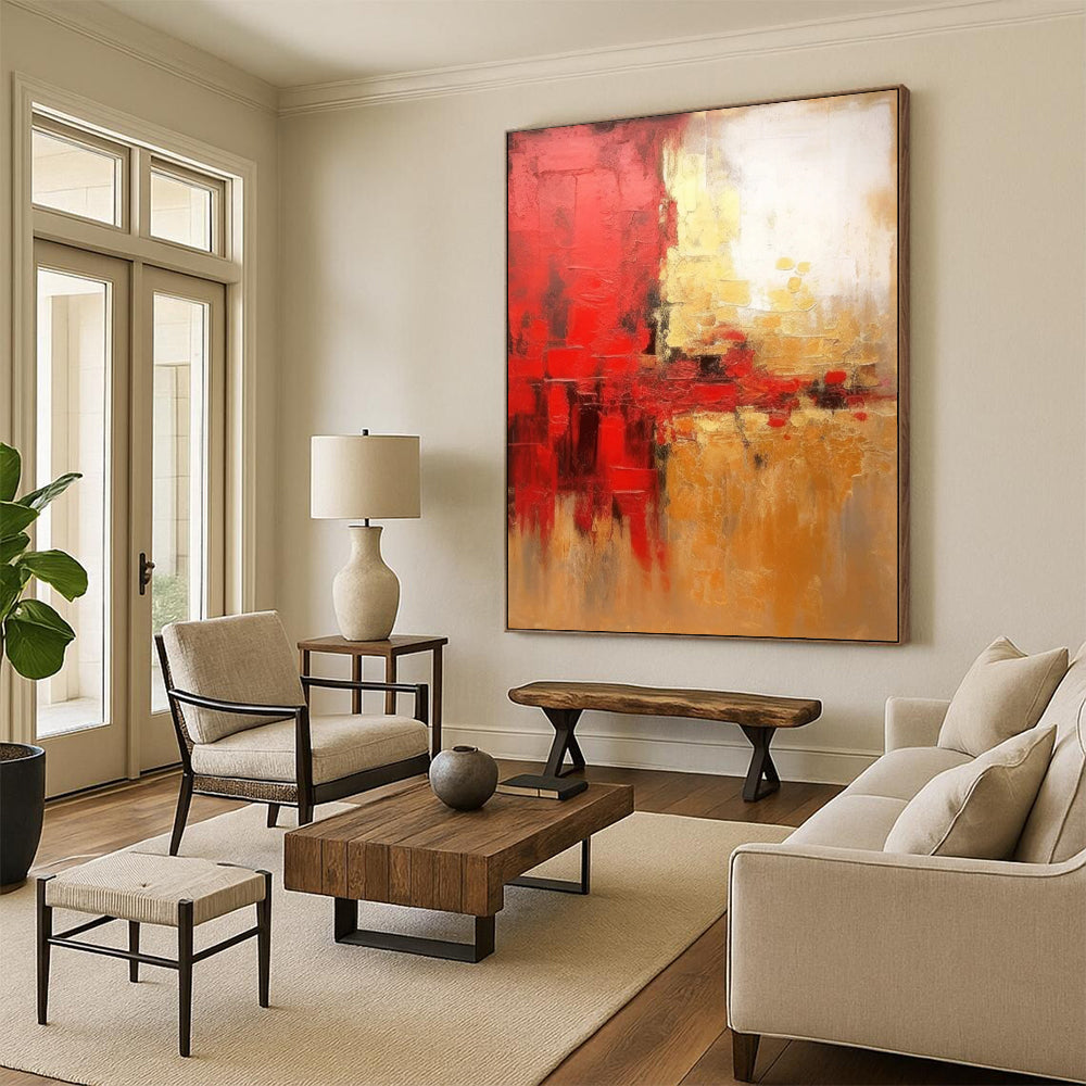 Jumbo - Scale Hand - Painted Textured Custom Abstract Canvas for Office and Entryway DTP069