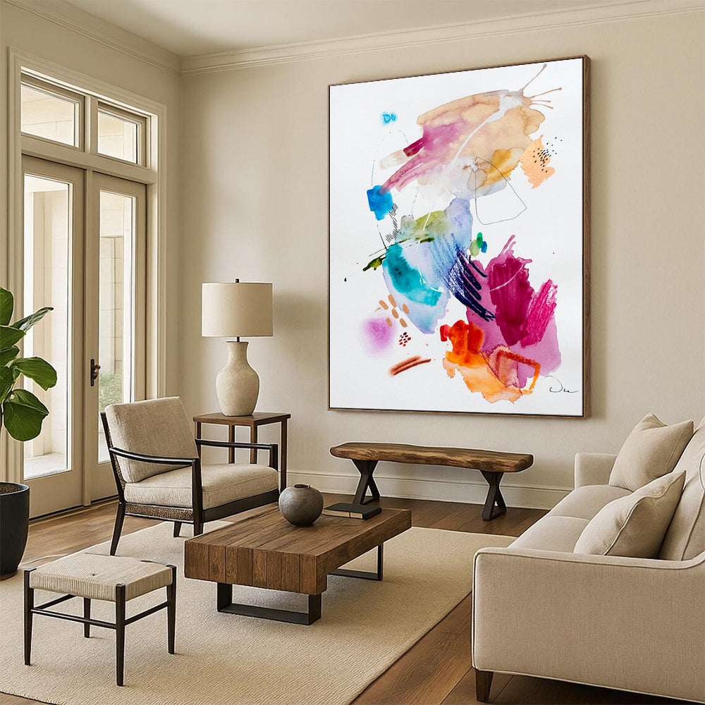 Custom Hand-Painted Abstract Painting for Bar & Living Room LargeART1818