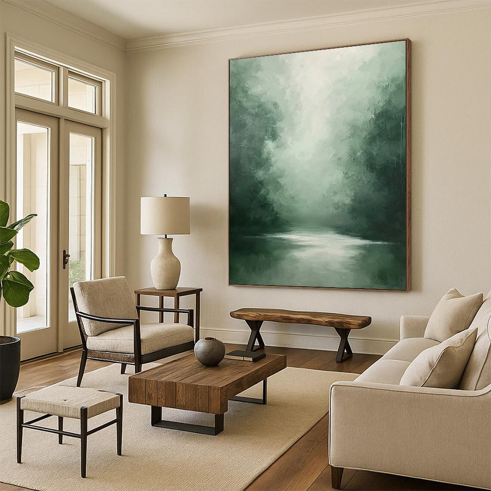 Jumbo Hand - Painted Textured Custom Abstract Canvas for Hallway and Hotel DTP024