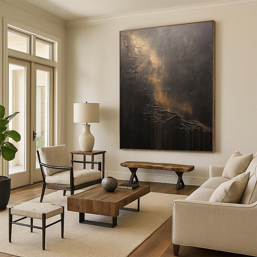 Vertical Hand - Painted Large Abstract Custom Gem for Living Room and Hallway DKH1663