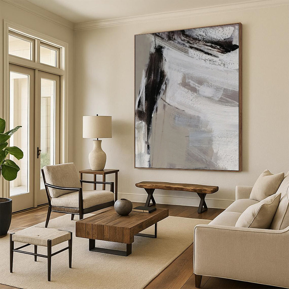Graceful Hand - Painted Textured Abstract Painting for Dining Room & Bar DKH1304