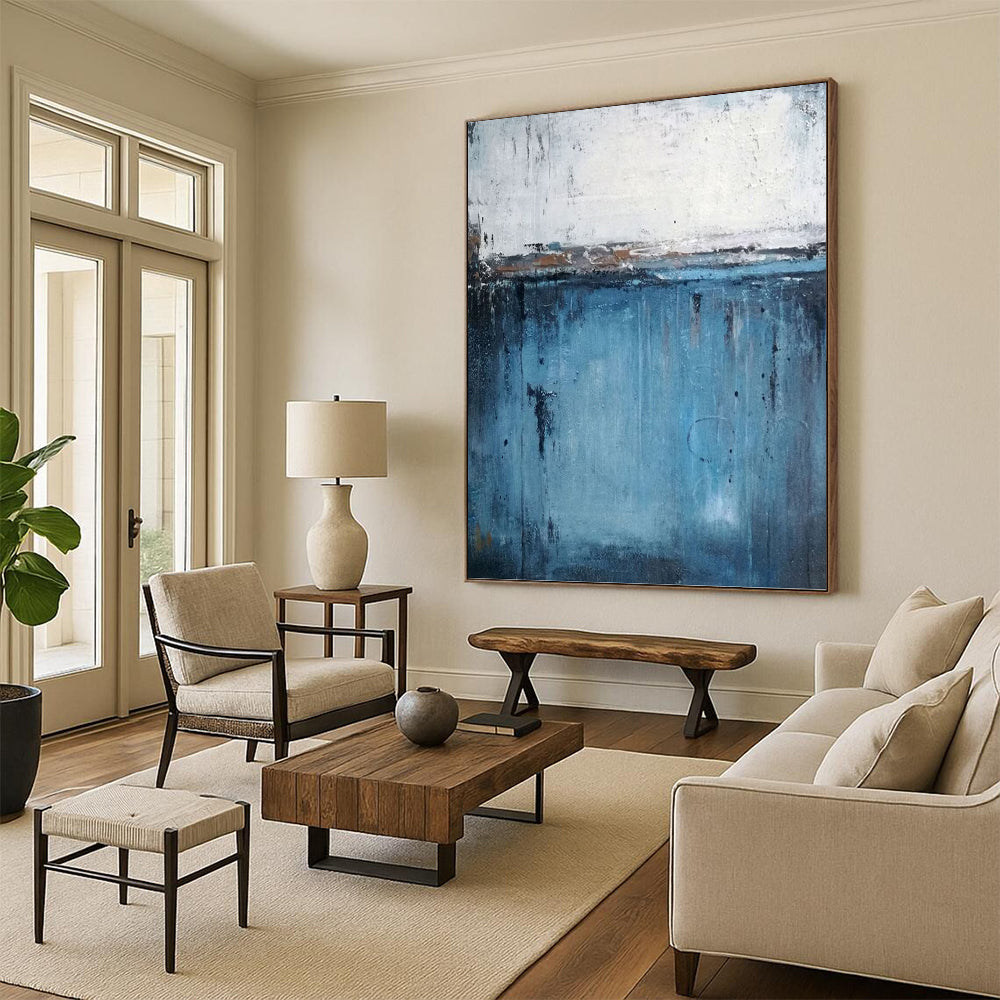 Majestic Vertical Hand - Painted Textured Custom Abstract Epoch for Living Room and Hotel DKH1558
