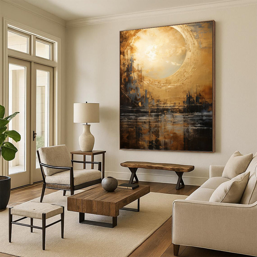 Vertical Hand - Painted Custom Abstract Painting for Bedroom and Office DKH1626