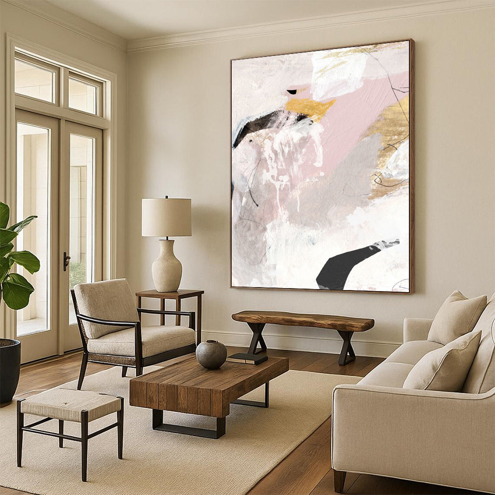 Giant Hand-Painted Custom Abstract Artworks with Textured Surfaces DTP188