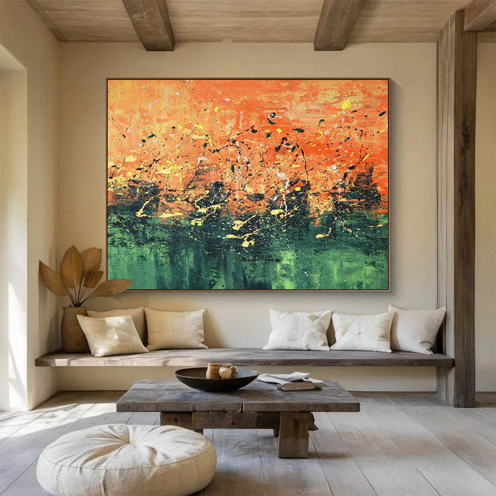 Large - Format Abstract Painting for Dining Room & Living Room DKH155