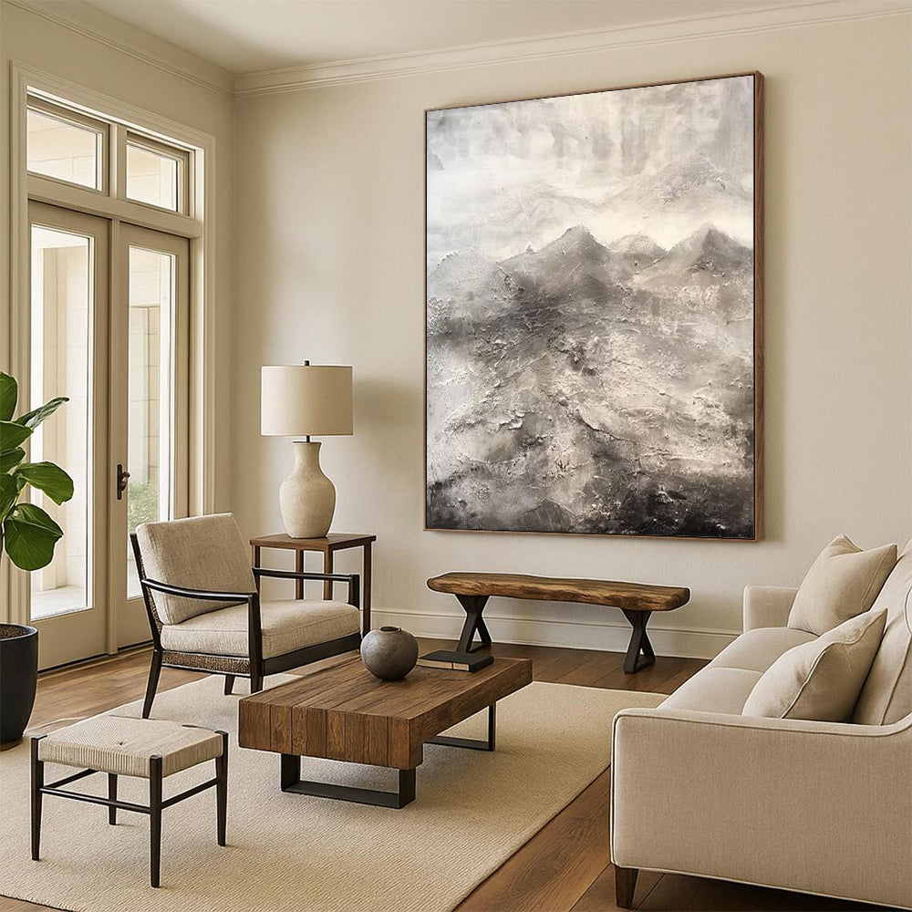 Large Custom Abstract Paintings: Handmade Textures for Dining Room & Entryway DTP256