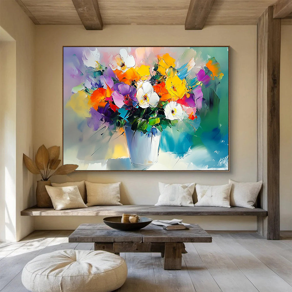 “Colorful Flower Bouquet” - Multicolor, Flower Bouquet, Impressionist - style HB1141