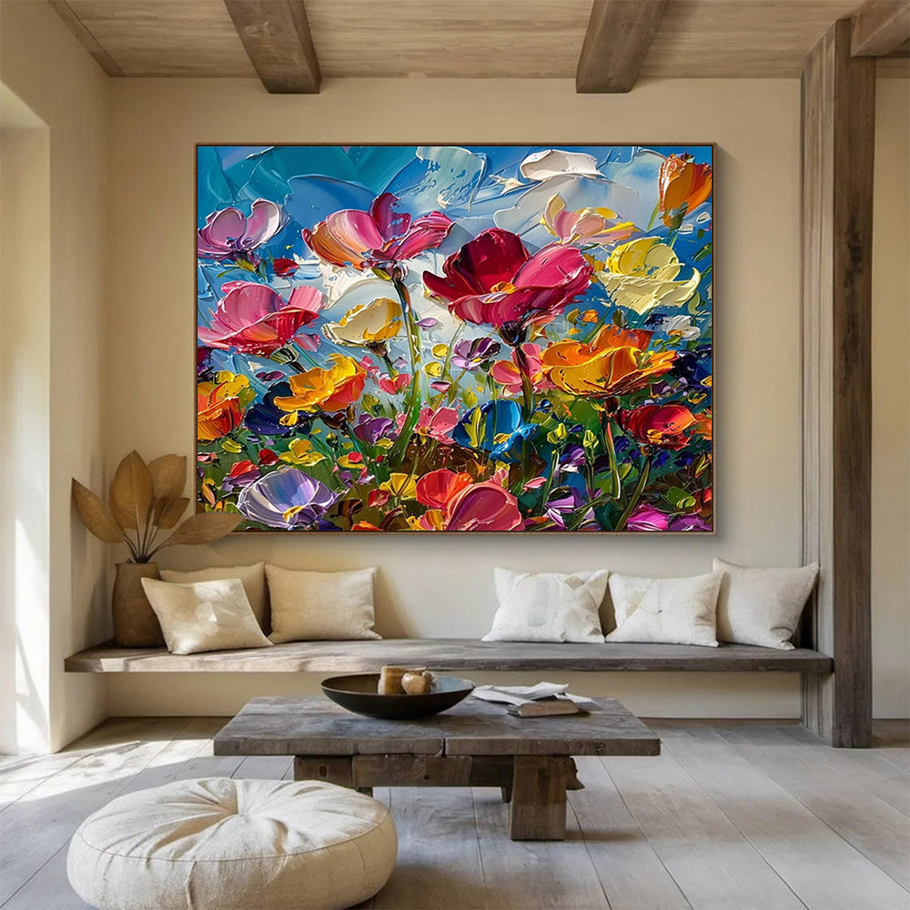Grandiose Original Hand - Crafted Textured Abstract Mural for Immersive Environments DKH794