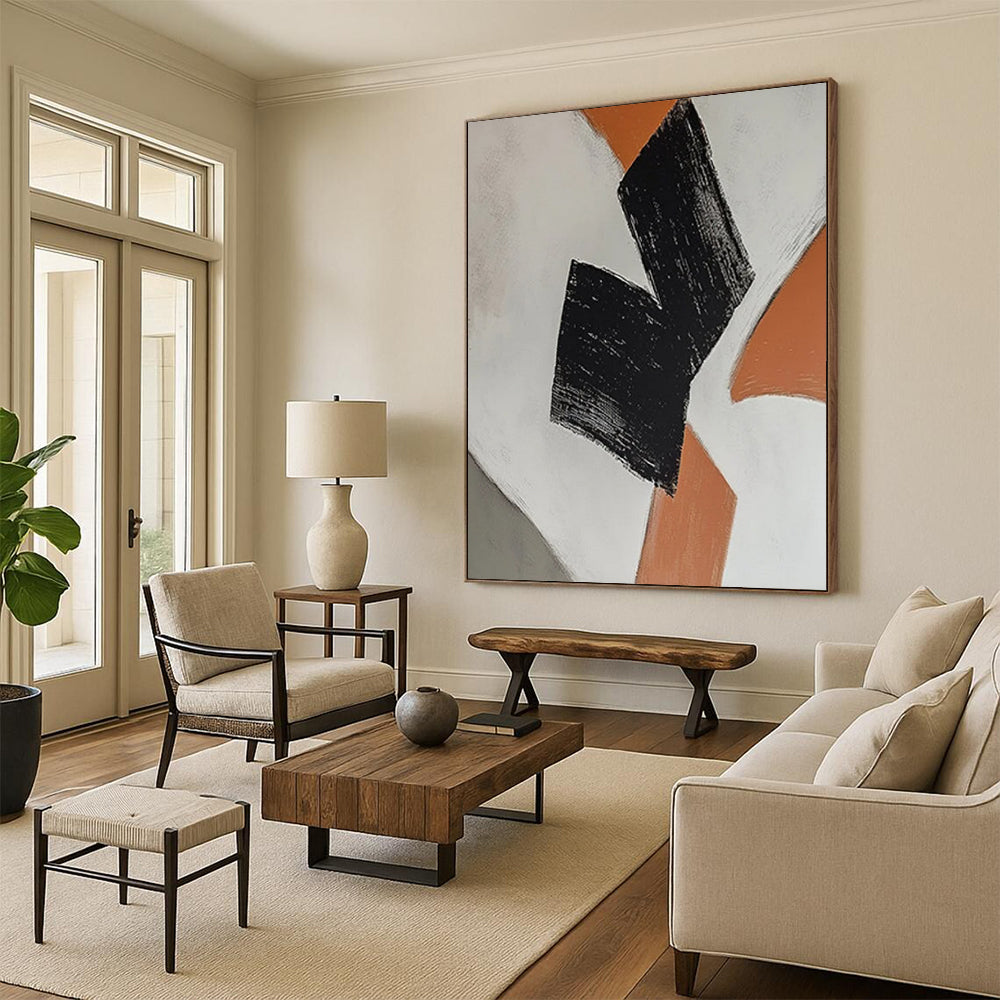 Craggy Horizon: Hand - Painted Custom Abstract Art for Living Room and Office DTP111
