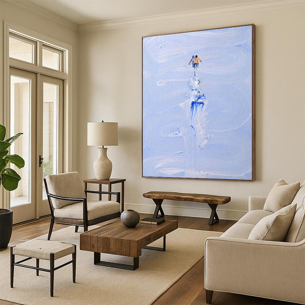 Custom Hand-Painted Abstract Masterpieces: Textured Beauty for Hotel & Entryway DTP327