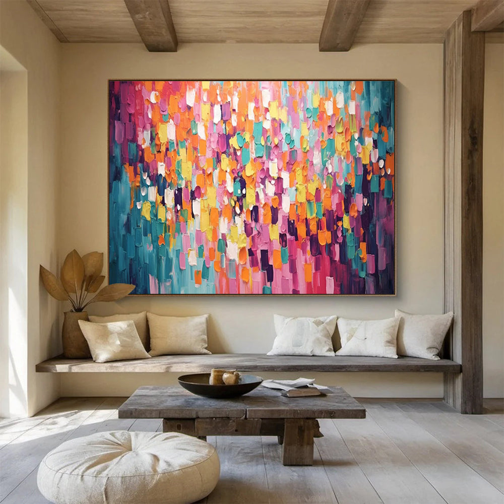 Alluring Original Immense Textured Hand - Applied Abstract Wall Mural for Captivating Spaces DKH868