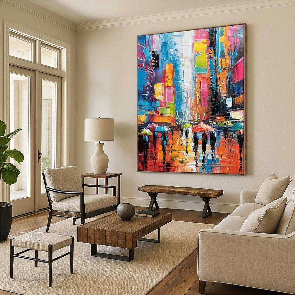 Oversized Custom Hand-Painted Abstract Art for Living Room & Bar LargeART1911