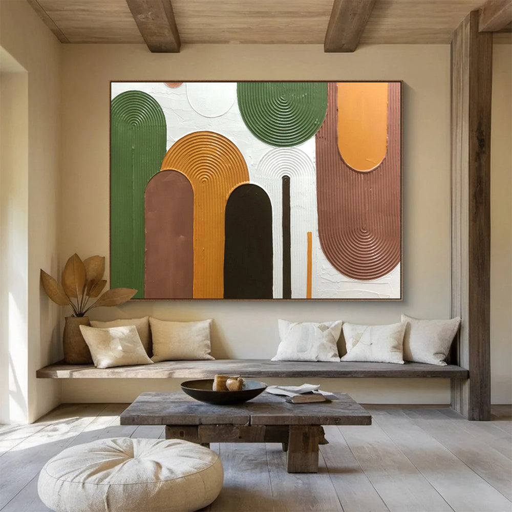 Grand Abstract Hand - Painted Textured Canvas for Dining Room & Office DKH593