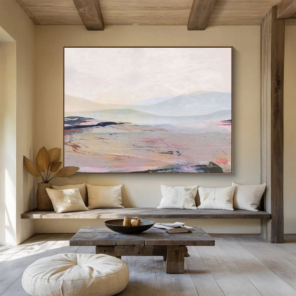 Pastel Mountain Horizon - Large Dreamy Living Room Decor DLZ129