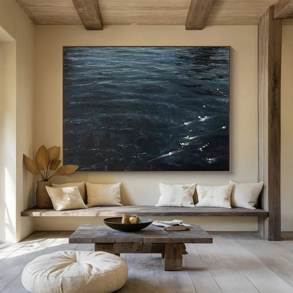 Dark Ocean Waves - Dramatic Coastal Living Room Art DLZ263
