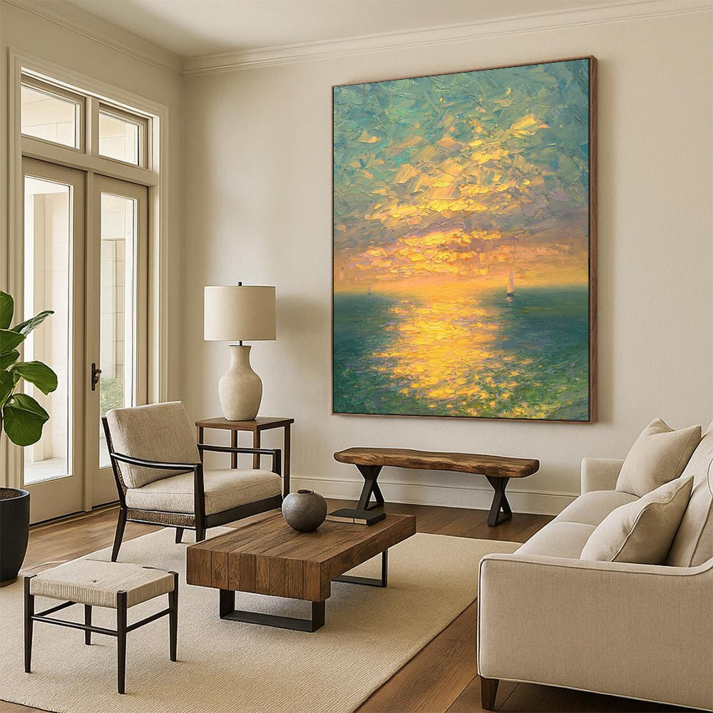 Metallic Textured Abstract Wall Art for Bedroom & Home Office LargeART2070