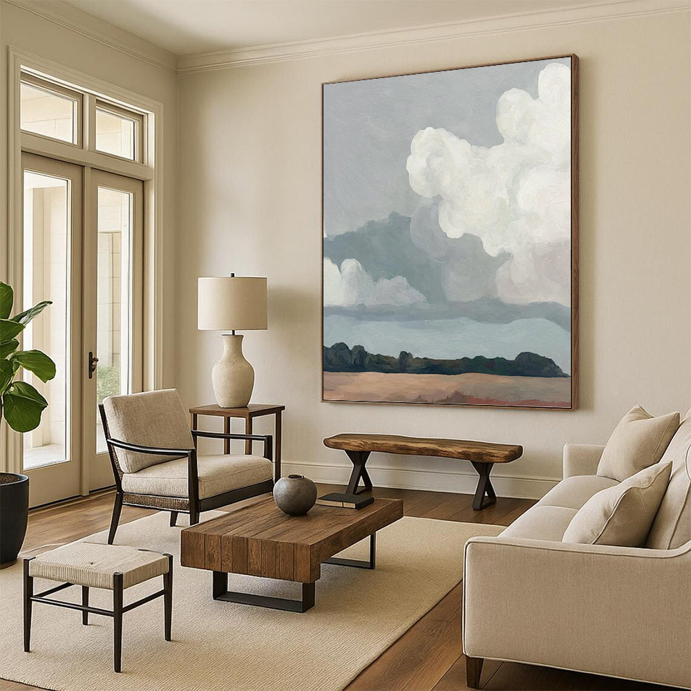 Large - Sized Alluring Hand - Painted Textured Abstract on Canvas for Hallway & Bedroom DKH1430