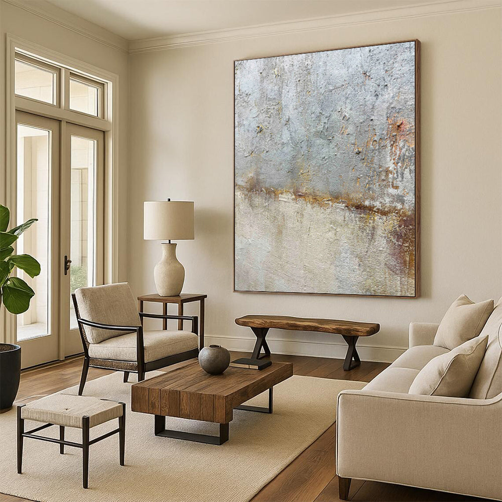 Enormous - Sized Hand - Painted Textured Custom Abstract Ode, for Living Room and Entryway DKH1508