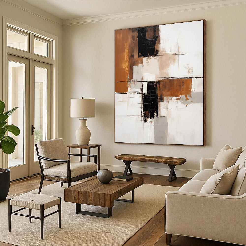Rainbow Mist: Super - Sized Hand - Painted Custom Abstract Canvas for Dining Room and Entryway DTP129