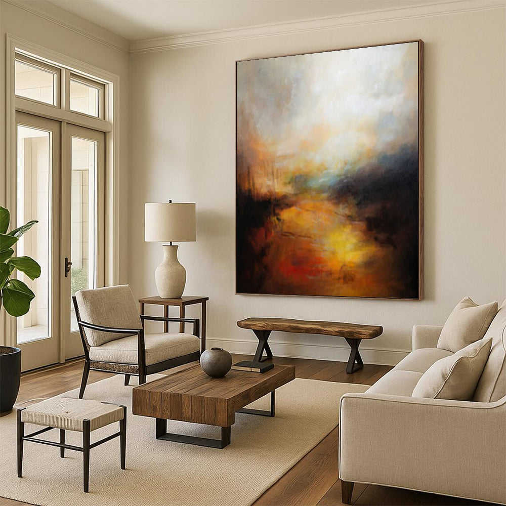 Massive-Scale Hand-Painted Abstract Canvases for Bedroom & Hallway LargeART2333