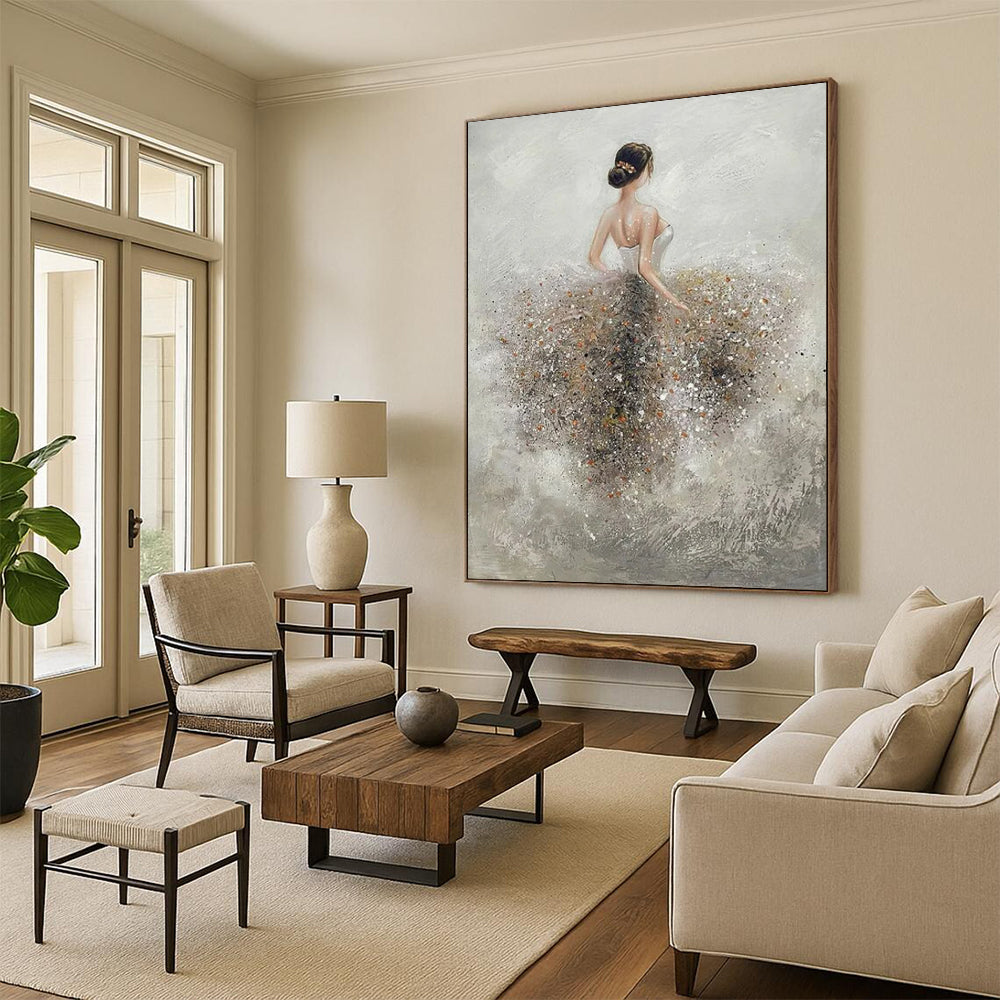 Colossal Hand-Painted Abstract Canvases for Dining Room & Office LargeART2208