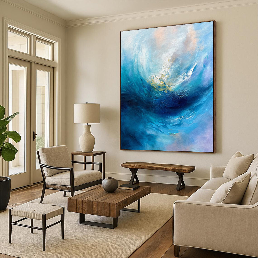 Large-Sized Hand-Painted Abstract Masterpiece for Hotel Suite & Private Lounge LargeART2250