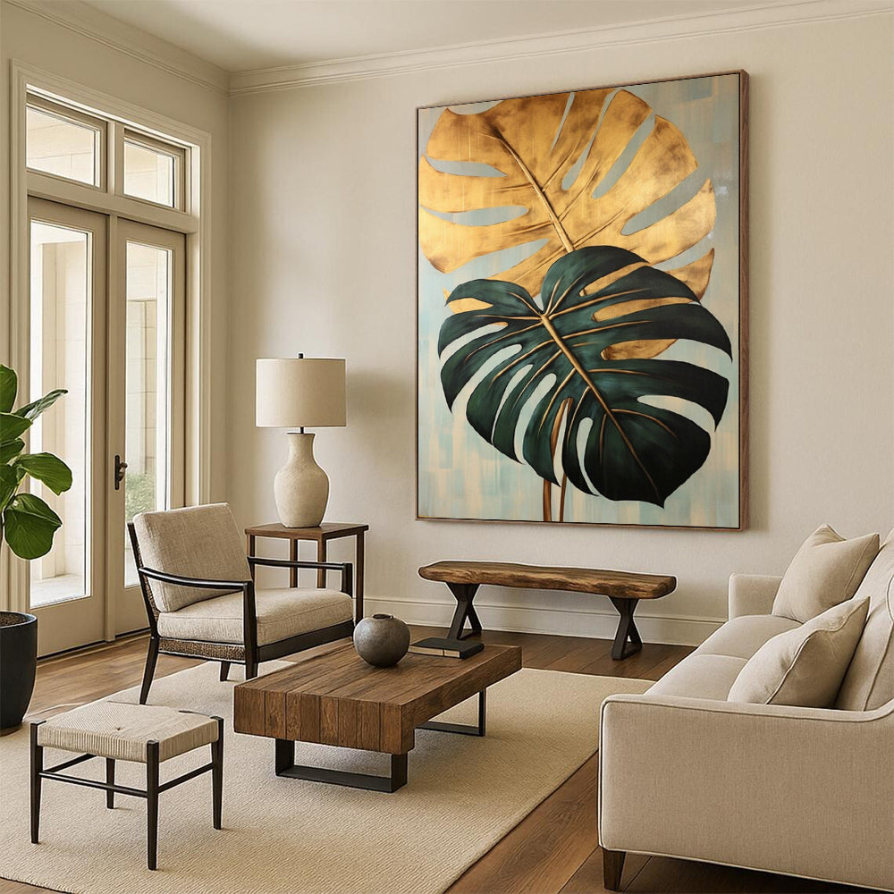 Grand-Scale Hand-Painted Abstract Canvases for Bar & Event Space LargeART2195