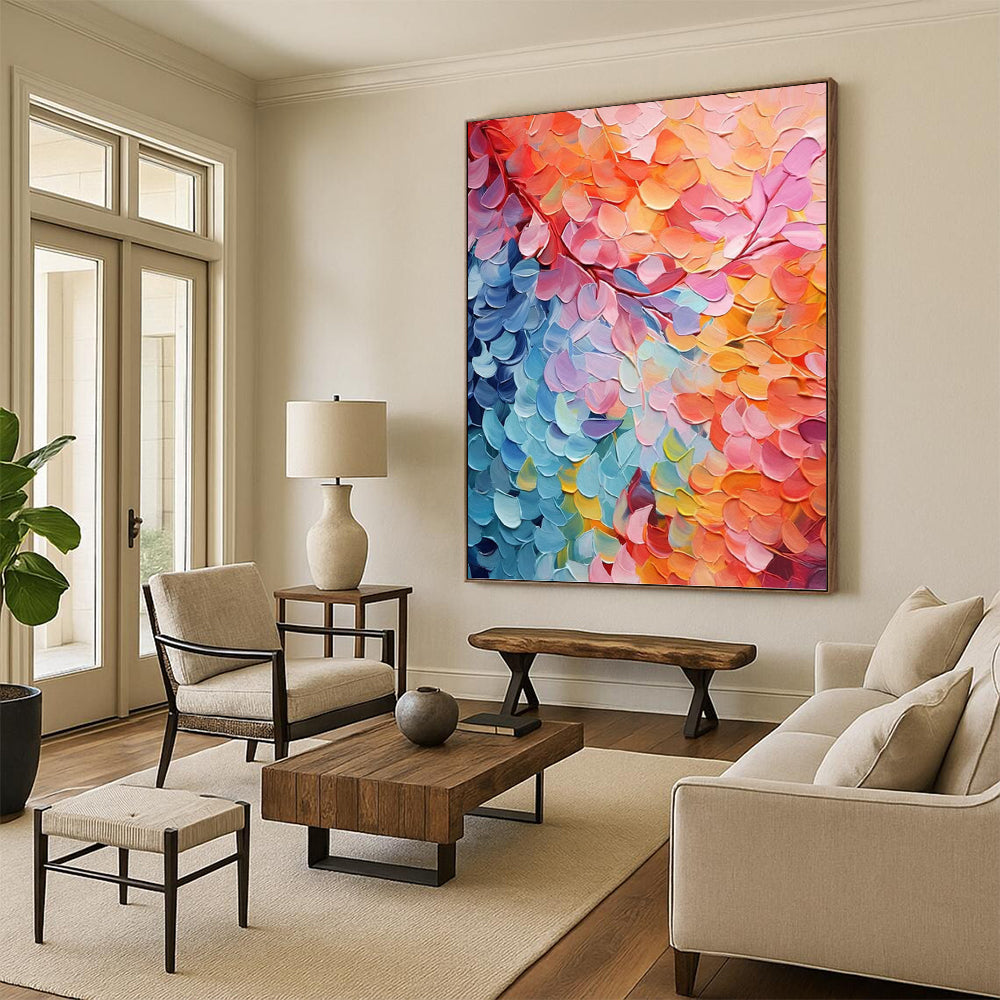 Vertical Hand - Painted Custom Abstract Art for Living Room and Bar DKH1655