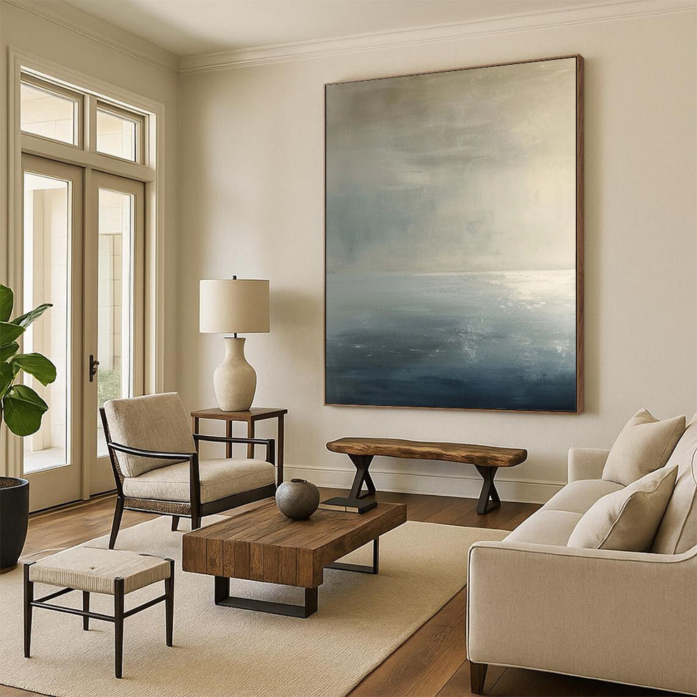 Custom Hand-Painted Abstract Masterpieces: Textured Beauty for Hotel & Entryway DTP299