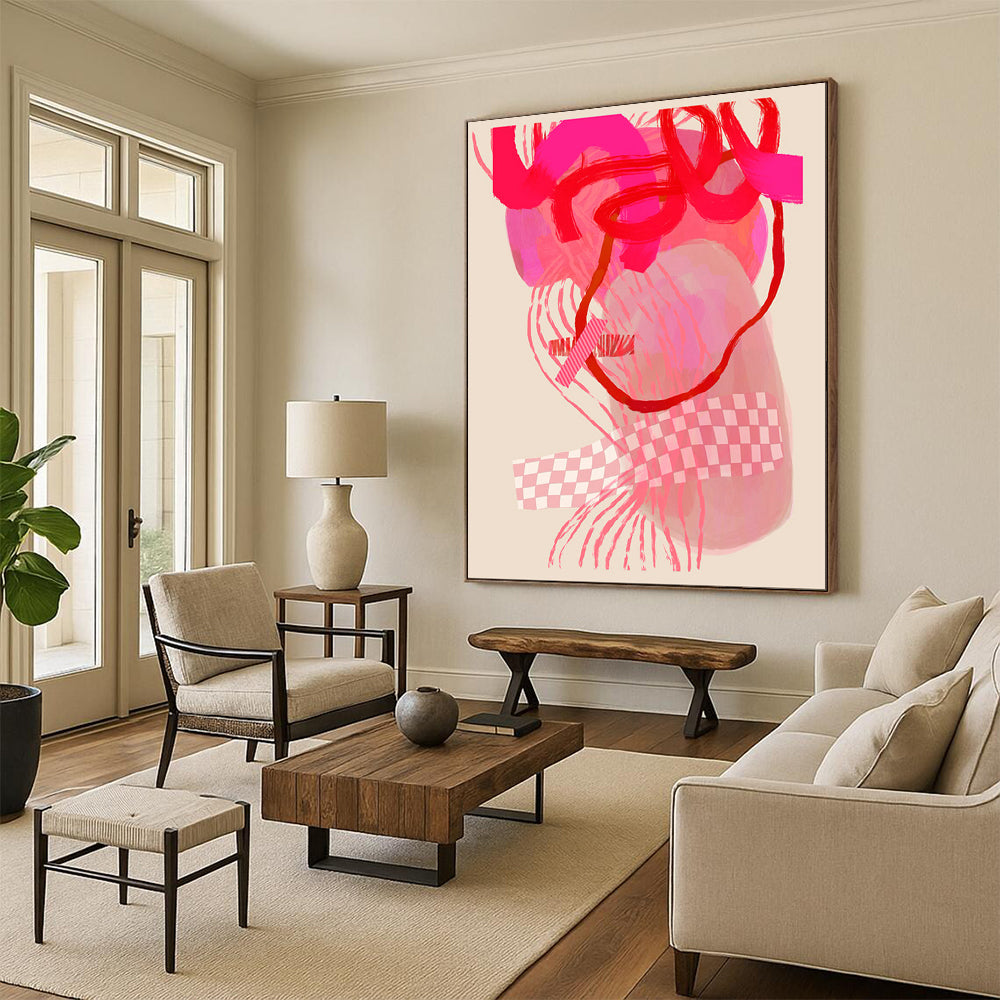 Serene & Calming Hand-Painted Custom Abstract Painting for Office & Hallway LargeART2000
