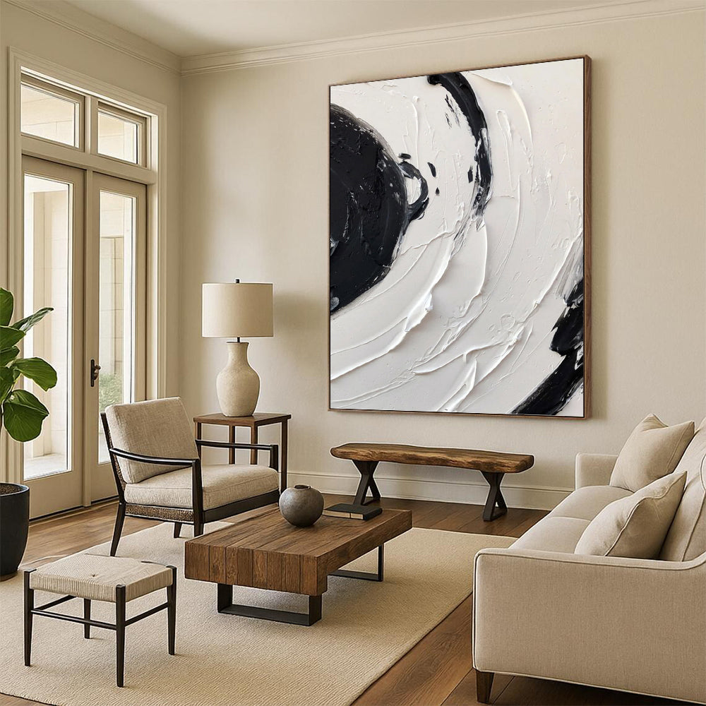 Vertical Hand - Painted Custom Abstract Artwork for Living Room and Hotel DKH1677