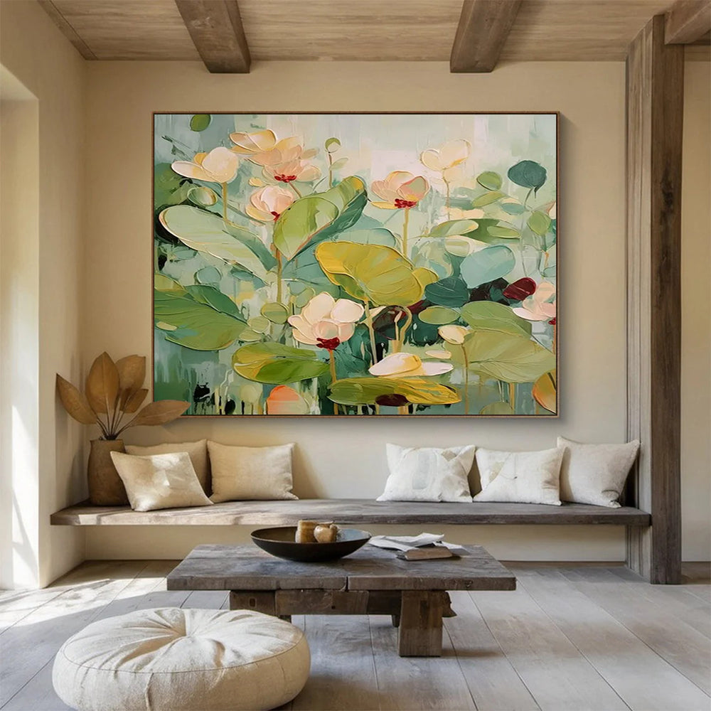 Soft Lotus Pond Abstract - Calm Bedroom Tranquility DLZ089